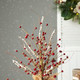 Glitzhome 16”H Christmas Red Berries Table Tree with Burlap Base, Decorative Berries Tree Table Centerpiece for Christmas, Artificial Table Tree Decor for Xmas Party Festival Home Decor