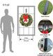 Solar Christmas Wreath Pre-Lit Solar 50 Led Artificial Wreath Outdoor Front Door Window Christmas Decorations with Frosted Branches Pine Cones Berry Clusters Red Velvet Bows 24 Inches