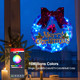 Smart Lighted Christmas Wreaths, 12" APP Remote Control 16 Million Colors, Crystal-Like 3D Polygonal Shell, USB Plug Christmas Decorations with Timer & Music Sync for Xmas Home Window Wall Door Decor