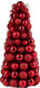 16" Small Tabletop Christmas Tree, Mini Xmas Tree with 94 Shatterproof Christmas Ornaments Balls for Christmas Decor Holiday Party Wedding Centerpiece -Red