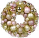 Christmas Ball Wreath 13" Xmas Wreaths Ornaments Glitter Thicken Shatterproof Garland Decoration for Door Wall Mantel Holiday Party Decor, Champagne Gold & Pink