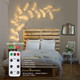 GOESWELL Cherry Blossom Tree Lights for Wall: 7.9FT Lighted Garland for Room and Home Decor - Plug or Battery Operated Artificial Flower Vines for Mantle Fireplace Wedding Party Indoor Outdoor