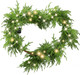 6 Ft Christmas Norfolk Pine Garland with 100 LED Lights, Dense Norfolk Pine Real Touch Garland, Artificial Pine Greenery Garlands for Christmas Holiday Mantle Fireplace Table Home Decor Xmas