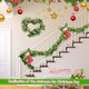 6 Ft Christmas Norfolk Pine Garland with 100 LED Lights, Dense Norfolk Pine Real Touch Garland, Artificial Pine Greenery Garlands for Christmas Holiday Mantle Fireplace Table Home Decor Xmas