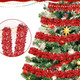 50FT Red Christmas Tinsel Garland, Metallic Twist Shiny Hanging Garland Ornaments for Xmas Tree Party Supplies Thick Thin Metallic Streamers for Indoor Outdoor Decor