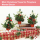3 Pcs 12 Inch Mini Christmas Trees for Desk Office Tiny Miniature Christmas Tree Table Top Decorated Basket Base Bows Pinecones Berried Tabletop Artificial Small Christmas Decorations Home Decor Xmas
