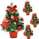 4 Pack 12 Inch Mini Christmas Trees with Lights Table Top Christmas Tree for Office in Basket Base Snowy Red Bows Berries Christmas Decorations Miniature Christmas Tree Tabletop Desk Home Decor 4 Pack 12 Inch Mini Christmas Trees with Lights Table Top Christmas Tree for Office in Basket Base Snowy Red Bows Berries Christmas Decorations Miniature Christmas Tree Tabletop Desk Home Decor