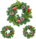 3 Pcs 11.5 Inch Small Christmas Wreath Mini Christmas Door Wreath with Frosted Berries Pine Tips Pinecones Christmas Decorations for Indoor Window Wall Stairs Room Home Office Decor Kitchen