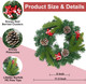 3 Pcs 11.5 Inch Small Christmas Wreath Mini Christmas Door Wreath with Frosted Berries Pine Tips Pinecones Christmas Decorations for Indoor Window Wall Stairs Room Home Office Decor Kitchen