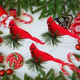 GREENWISH 10Pcs Red Birds Cardinal Clip on Christmas Tree Decoration Red Cardinals Ornaments Artificial Birds with Pine Branches for Christmas Decorations, Winter Theme, Wreaths