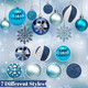 HAKACC 100PCS Christmas Ball Ornaments, Shatterproof Christmas Tree Ornaments Blue Baubles Snowflakes Hanging Ornaments for Xmas Tree Wreath Christmas Party Wedding