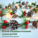 Christmas Garland Lights 2 Pack Holiday Prelit Garland 13FT 40LED Pine Cone Garland Light with Red Berry Battery Operated Garland with Lights Xmas Decor Lights for Outdoor Indoor Christmas