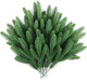 Hananona 50 Pcs Artificial Pine Branches Christmas Greenery Plants Pine Needles DIY Cedar Picks and Sprays Accessories for Christmas Garland Wreath Craft and Home Decor (50, Green)