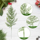 Hananona 40 Pcs Artificial Pine Sprigs Faux Greenery Stems Pine Picks Plastic Christmas Decor - DIY Holiday Accessories (40, Green)