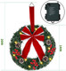 Hausse Set of 3 Christmas Wreaths, Lighted Artificial Christmas Wreath with LED Lights & Large Red Bow Ornaments, 8 Modes & Timer, Battery Operated for Front Door Gate Wall Xmas Party Decorations