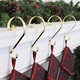 Haute Decor Stocking Scrolls Stocking Hanger - 4 Pack (Brass/Gold) - Christmas Stocking Holder Set - for Various Mantel Sizes Including Large