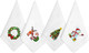 Embroidered Cotton Table Napkin, Cloth Napkins Set of 4 18"x18" Mix Snowman & Laurel Wreath Christmas Napkin, Dining Room, Napkins Cloth Machine Washable, Christmas Napkins, Great Present Ideas