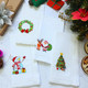 Embroidered Cotton Table Napkin, Cloth Napkins Set of 4 18"x18" Mix Snowman & Laurel Wreath Christmas Napkin, Dining Room, Napkins Cloth Machine Washable, Christmas Napkins, Great Present Ideas