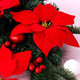 HEALLILY Artificial Poinsettia Vine Christmas Flower Garland Holiday Hanging Decor with Green Leaves for Mantle Fireplace Stairs Door Holiday Decoration 170cm 1