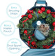 Hearth & Harbor Wreath Storage Container - Hard Shell Christmas Wreath Storage Bag with Interior Pockets, Dual Zipper and Handles - 24" Premium Wreath Storage Organizer Box