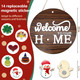 Front Door Decoration Rustic Round Wood Christmas Wreath with 12’‘ Door Hanger,14pcs Interchangeable Seasonal Welcome Sign, Outdoor Wall Hanging, Spring, Summer, Fall and All Seasons Holidays