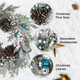 Christmas Wreath for Front Door, Heflashor 17'' Blue Xmas Wreath with Christmas Balls, Pine Core Artificial Holiday Winter Small Wreaths for Indoor Outdoor