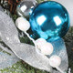 Christmas Wreath for Front Door, Heflashor 17'' Blue Xmas Wreath with Christmas Balls, Pine Core Artificial Holiday Winter Small Wreaths for Indoor Outdoor