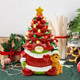Hexagram Lighted Ceramic Christmas Tree, Christmas Decorations Indoor Red Gnome Mantle Table Decor Christmas Centerpiece, Christmas Decor for Bedroom Living Room Gnome s for Kids Women