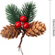 15 Pcs Artificial Pine Cone Picks and Red Berry,Mini Artificial Pine Tree for Christmas Party Flower Wreaths and Holiday Decorations