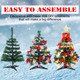 Hiboom 2 Pcs 24 Inches Mini Christmas Tree with LED Lights Tabletop Prelit Star Treetopper Small Christmas Tree Decorated Boxes Hanging Ornaments for Xmas Winter Holiday DIY Decorations