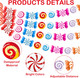 5Pcs Candyland Christmas Party Banners Candy Themed Paper Decorations, Sweet Lollipop Candy Hanging Decors Candyland Themed Party Decorations Candy Decorations for Home Birthday Party Supplies