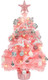 HMASYO Small Christmas Tree with Lights and Ornaments, 22 Inch Pink Tabletop Mini Christmas Tree with Light, Star Topper, DIY Artificial Table Top Xmas Tree for Holiday Indoor Home Decoration