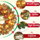 Christmas Wreaths for Front Door with Hanger & Timer - Pre-Lit Lights 18' Christmas Wreaths for Windows Decorations with 40 LED Lighted for Mantle Stairs Fireplace Indoor Outdoor Wall