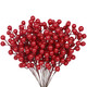 24 Pcs Christmas Tree Decorations, Christmas Ornaments Artificial Red Berry Stems, 8.9 inch Christmas Picks with Faux Holly Berries for Xmas Garland Wreath DIY Craft Decoration Holiday Home Decor(Red)
