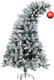 Whimsical Christmas Tree 5 FT Artificial Bendable Christmas Trees White Snow Flocked Holiday Xmas Tree Curved Shape Plastic Trees with Metal Foldable Stand Christmas Decoration Indoor Room