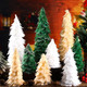 9 Pcs Christmas Feather Tree Table Top Feather Christmas Tree Xmas Tree Tabletop Decor Centerpieces for Winter Wedding Party Shelf Home Craft, 3 Size 6'' 8'' 12'' Fake Indoor Trees(Classic Color)