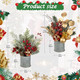 Hollyone 2 Pack Christmas Tree Potted Plant 12" Artificial Small Christmas Table Decorations with Christmas Ball Ornaments Fake Berries Pine Cones for Indoor Home Office Xmas Party Centerpieces Decor