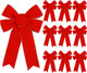 10 Pack Red Bows Christmas Tree Decorations,9”x13”Large Velvet Ornament Bow with Glitter Gold Edge for Xmas Home Wreath Fence Stairs Railing Fireplace Indoor Outdoor Front Door Decor 10 Pack Red Bows Christmas Tree Decorations,9”x13”Large Velvet Ornament Bow with Glitter Gold Edge for Xmas Home Wreath Fence Stairs Railing Fireplace Indoor Outdoor Front Door Decor