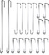 Hotop 16 Pieces Wreath Hanger Over Door Hooks Metal Z Hooks 3.4 Inch/ 7.9 Inch/ 13.8 Inch for Christmas Front Door Decorations, Hanging Coats Hats Robes Towels (Electroplated Silver)