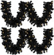Hotop 9 ft Faux Spruce Artificial Christmas Garland LED Garland Warm Pine Prelit Battery Operated Lighted Garland for Seasonal Indoor Home Fireplace Mantle Tree Stair Decor (2 Pcs,Black)