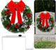 Hotop 2 Pcs Christmas Headstone Wreath Hanger Set for Cemetery Christmas Memorial Wreath for Grave Red Bowknot Natural Pine Cones Red Berries Wreath for Grave Marker Gravestone Decorations