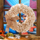 Hotop 15.7 Inch Burlap Wreath Farmhouse Wreath Burlap Door Wreath with Bow Big Bow Wreath Fabric ​Rustic Front Door Wreath for Christmas Front Door Indoor Outdoor Farmhouse Home Wall Decor(Farmhouse)