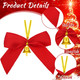 Hotop 48 Pcs Christmas Bows with Bells 3.5 Inch Gold Red Bows Christmas Decorations Twist Tie Small Premade Bows for Christmas Wreaths for Decorative Tree Hanging Ornaments Xmas Holiday Decor Crafts