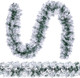 Hotop 2 Pcs 9 ft Christmas Snowy Flocked Garland White Flocked Spruce Garland Winter Frosted Artificial Pine Garland for Xmas Seasonal Indoor Home Fireplace Mantle Tree Stair Decor