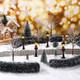 Hotop 18 Pcs Christmas Village Set Mini Snow Covered Christmas Trees Street Lights Christmas Village Accessories for Table Display Winter Decor Holiday Outdoor DIY Crafts(Joyous)