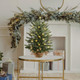 Mini Christmas Trees 24" with 25 LED Lights, 2 ft Decorated Burlap Artificial Tabletop Christmas Trees Home Party Decoration for Kitchen Dining Room Window