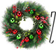Christmas Wreath, 24inch Wreaths, Artificial Wreaths for Front Door, with Wreath Hanger, Autumn and Winter, Indoors,Outdoors, corridors, Offices. (Green)