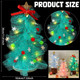Hungdao 3 Set DIY Christmas Tree Craft Kit Christmas Tabletop Decorations 12 Inch Tulle Christmas Tree with Light Christmas Tree Centerpieces for Table for Christmas Birthday Holiday Women Decor