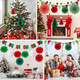 Christmas Party Decoration Festival Set - Huryfox 33pcs Birthday Bunting Decorations Paper Pom Poms Supplies Garland Hanging Honeycomb Balls Suitable for Halloween Garden Indoor Home Décor