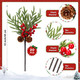 HyDren 20 Pcs Christmas Artificial Norfolk Pine with Cone and Berry, 17 Inches Artificial Greenery Norfolk Pine Stems Long Xmas Faux Pine Stem for Crafts Christmas Tree DIY Garland Holiday Wreath